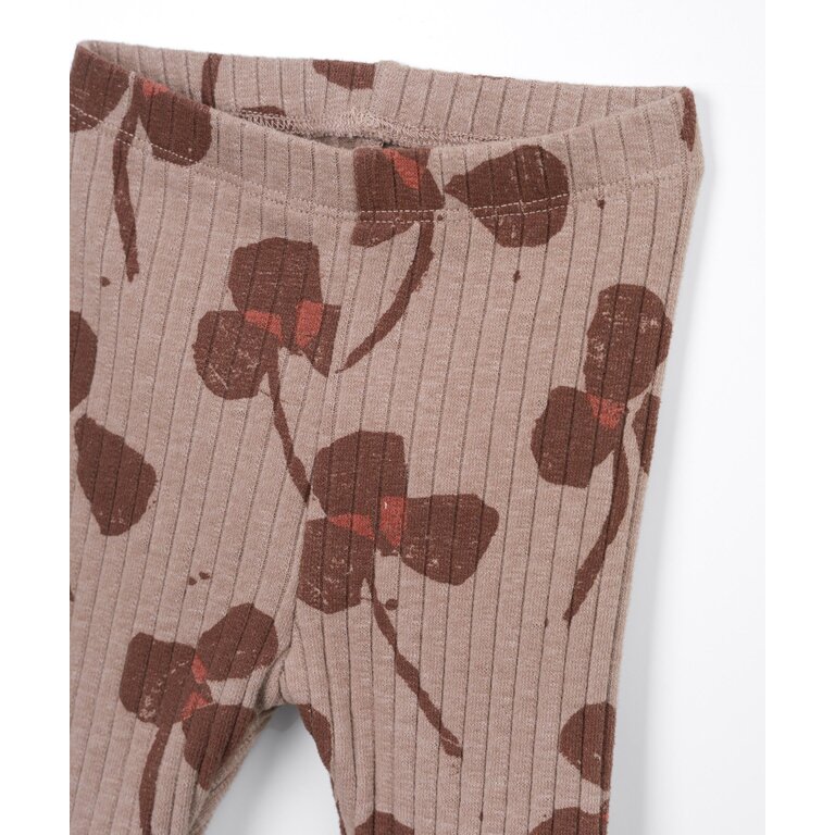 PLAY UP PLAY UP rib legging meisje Printed Drawing Taupe