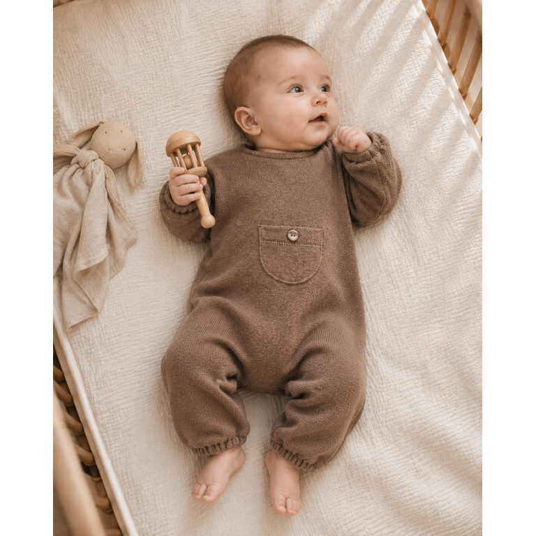 PLAY UP PLAY UP jumpsuit pak baby Jersey Tufting Brown (bruin)