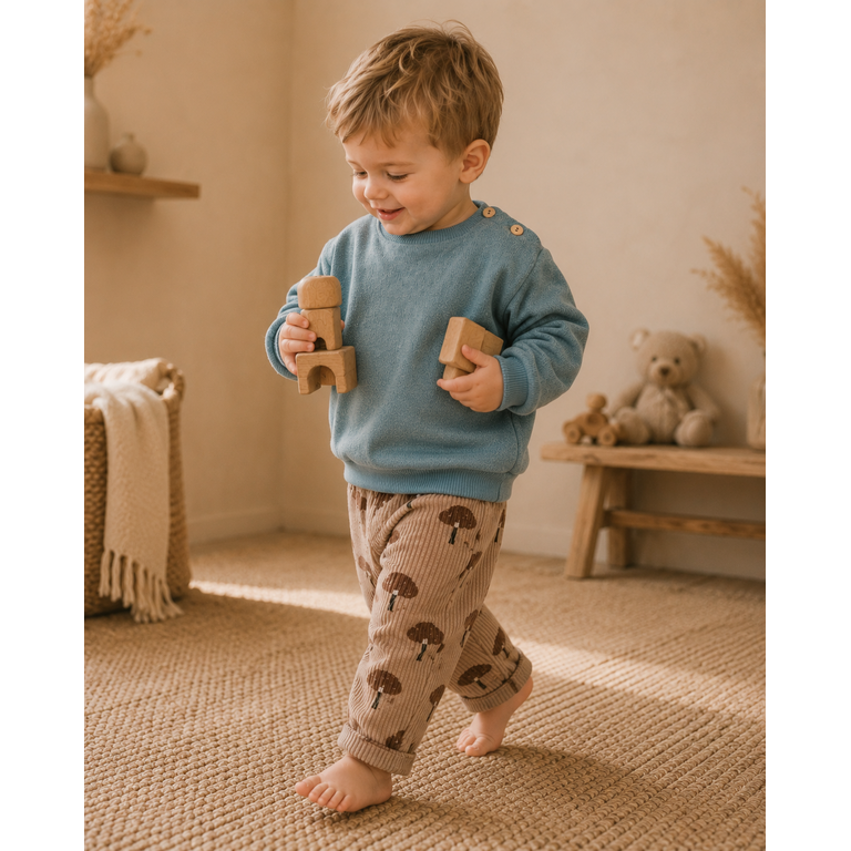 PLAY UP PLAY UP corduroy broek ribbroek kind Printed Drawing Brown (bruin)