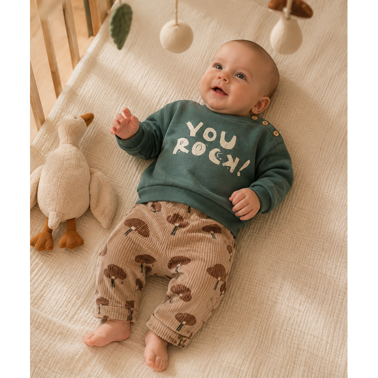 PLAY UP PLAY UP corduroy broek ribbroek kind Printed Drawing Brown (bruin)