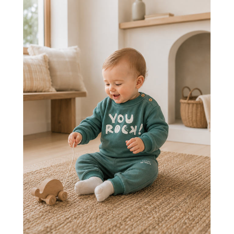PLAY UP PLAY UP fleece broek kind Fiber Green (groen)