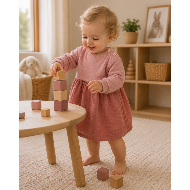 PLAY UP PLAY UP fleece jurk meisje Yarn Pink (oudroze)