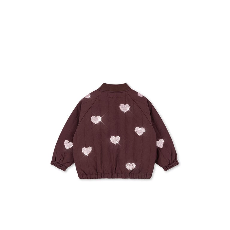 Konges Sløjd KONGES SLØJD winterjas bomberjack meisje Juno Sequin Bomber Jacket Decadent Chocolate (bordeauxrood)
