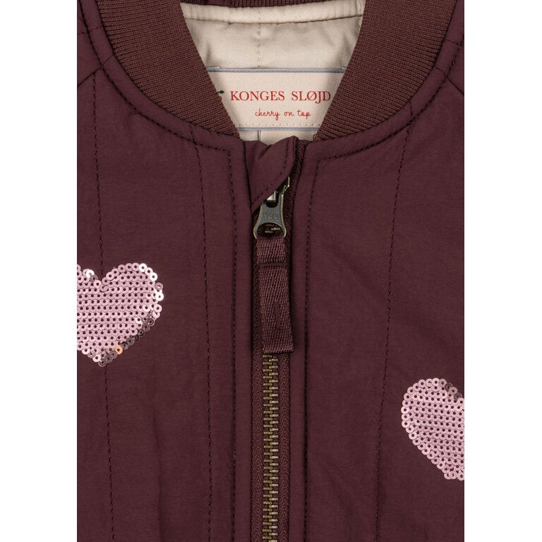 Konges Sløjd KONGES SLØJD winterjas bomberjack meisje Juno Sequin Bomber Jacket Decadent Chocolate (bordeauxrood)