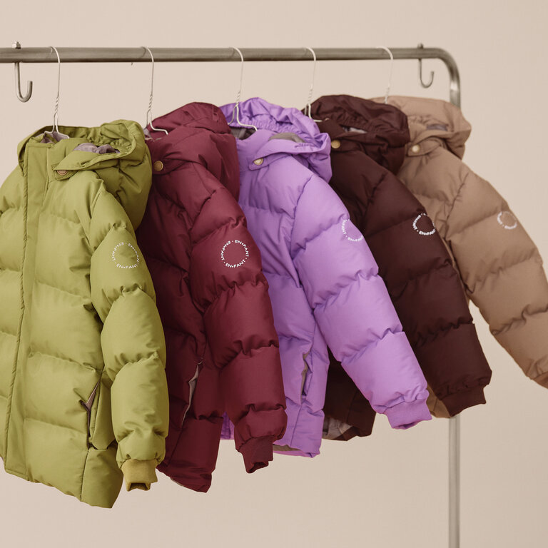 EN FANT EN FANT winterjas kind Quilt AOP Pine Bark (donkerbruin)