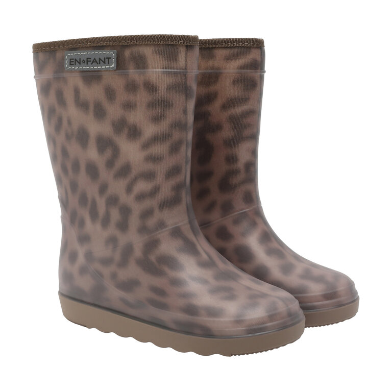 EN FANT EN FANT thermo regenlaarzen print kind gevoerde laarzen Pine Bark (donkerbruin)