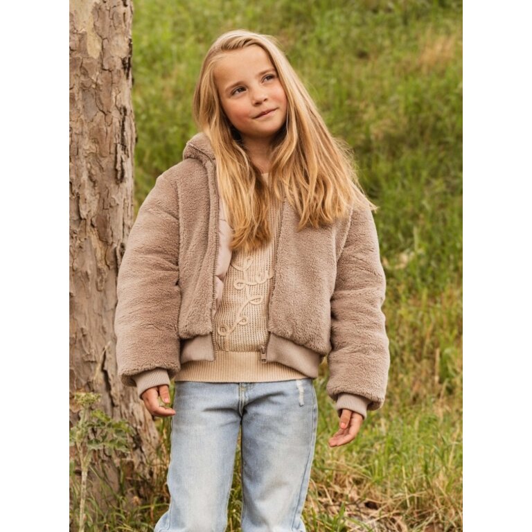 Levv LEVV omkeerbare winterjas meisje Reversible Jacket Dalicia Dark Sand (beige)