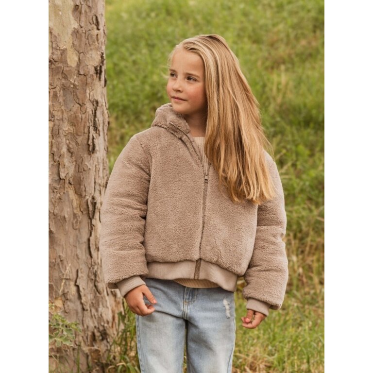 Levv LEVV omkeerbare winterjas meisje Reversible Jacket Dalicia Dark Sand (beige)