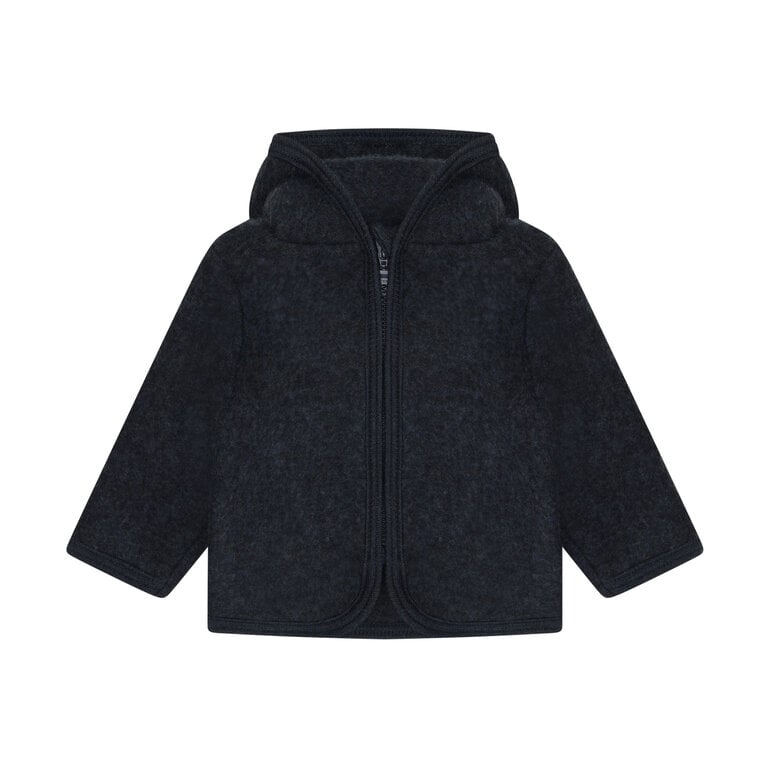 Huttelihut HUTTELIHUT wollen fleece jas kind Navy Melange (donkerblauw gemêleerd)