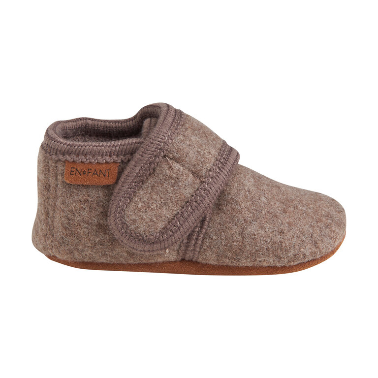Huttelihut HUTTELIHUT wollen slofjes baby Walnut (walnootbruin)