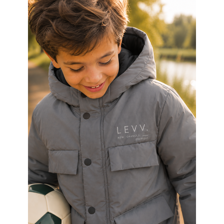 Levv LEVV winterjas jongen Jacket Doug Soft Grey (lichtgrijs)
