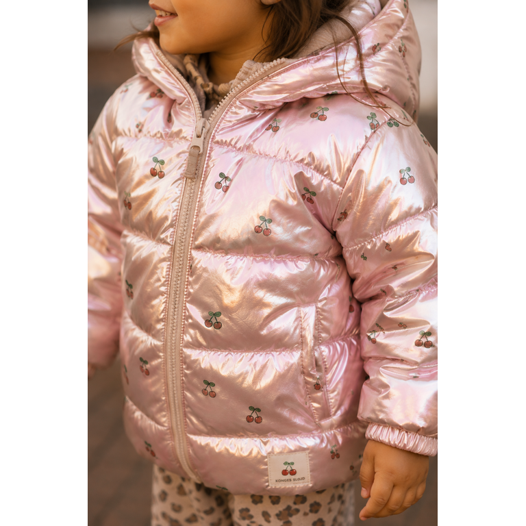 Konges Sløjd KONGES SLØJD winterjas meisje Kath Jacket GRS Ma Grande Cerise (glanzend lichtroze met kersen)
