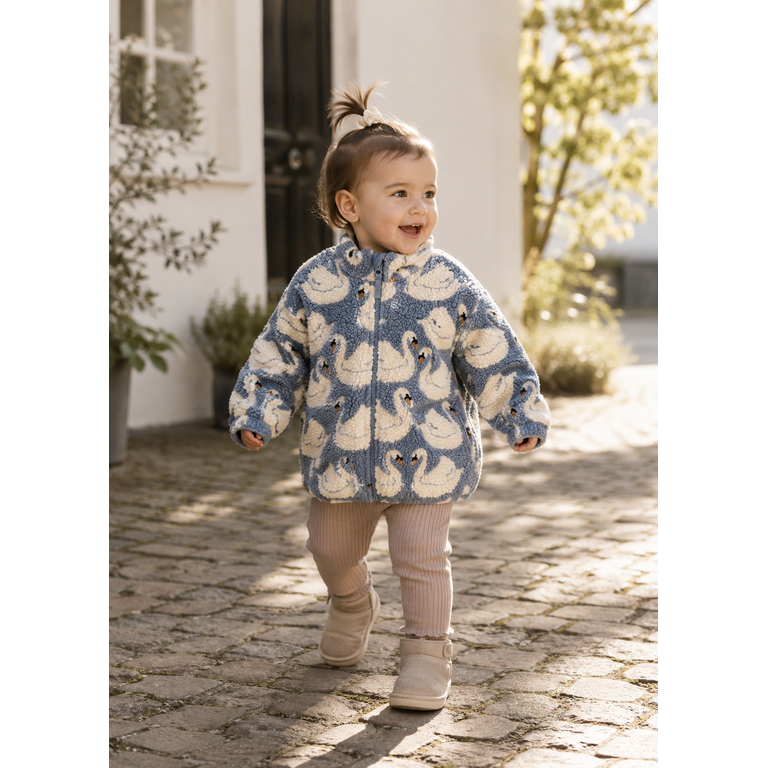 Konges Sløjd KONGES SLØJD teddyjas kind Jody Teddy Jacket GRS Swan zwaan (gebroken wit)