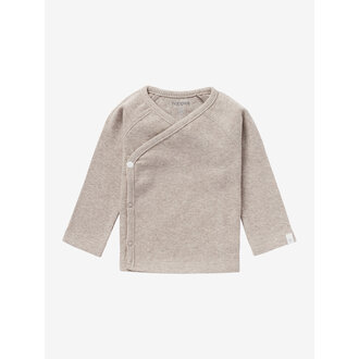 Noppies Shirt  U Tee Overlap LS Rib Nanyuki | Taupe Melange