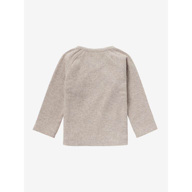 Noppies Noppies rib overslagshirt baby Nanyuki Taupe Melange (taupe gemêleerd)