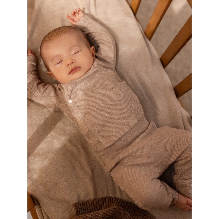 Noppies Noppies rib overslagshirt baby Nanyuki Taupe Melange (taupe gemêleerd)
