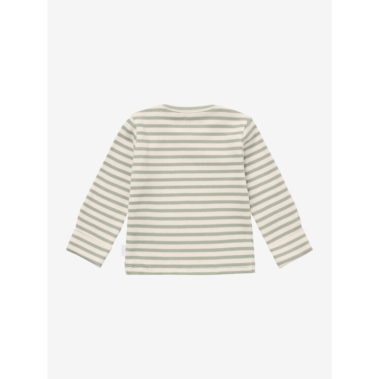Noppies Noppies gestreepte longsleeve baby Iceberg Green (licht mintgroen)