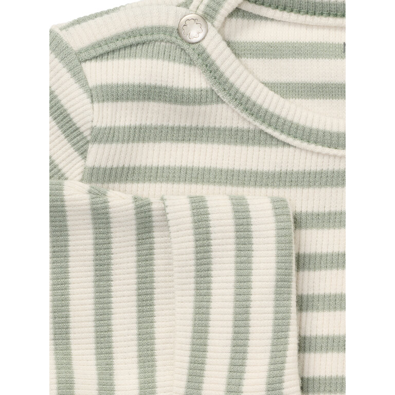 Noppies Noppies gestreepte longsleeve baby Iceberg Green (licht mintgroen)