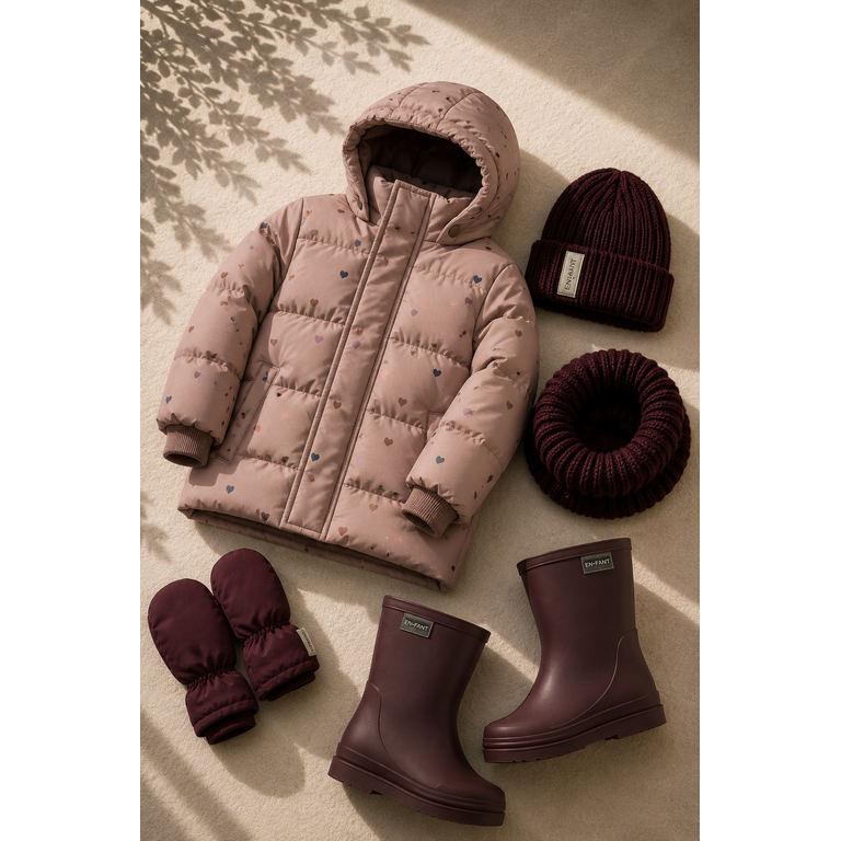EN FANT EN FANT winterjas meisje Jacket Quilt AOP Adobe Rose (oudroze)