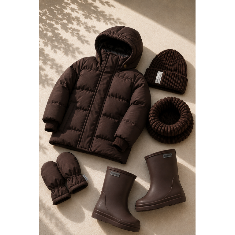EN FANT EN FANT winterjas kind Quilt AOP Coffee Bean (donkerbruin)
