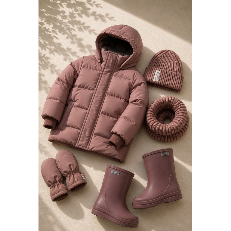 EN FANT EN FANT winterjas meisje Quilt AOP Burlwood (oudroze)