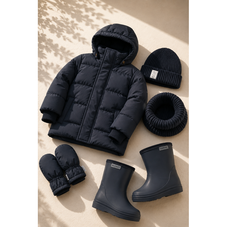 EN FANT EN FANT winterjas kind Quilt AOP Parisian Night (donkerblauw)