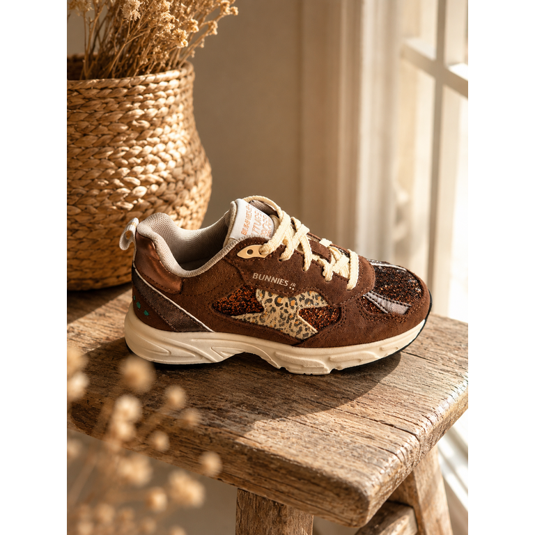 BunniesJR Bunnies Daan Dash sneakers kind Dark Brown (donkerbruin)