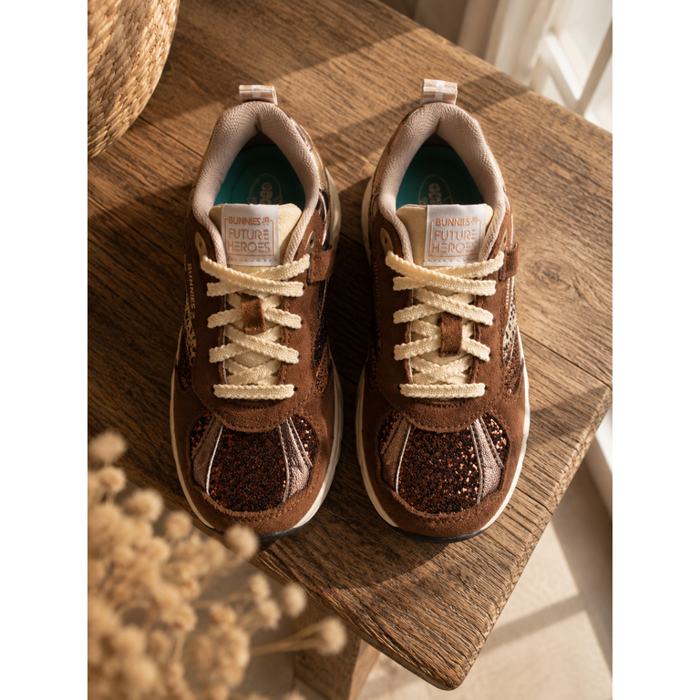 BunniesJR Bunnies Daan Dash sneakers kind Dark Brown (donkerbruin)