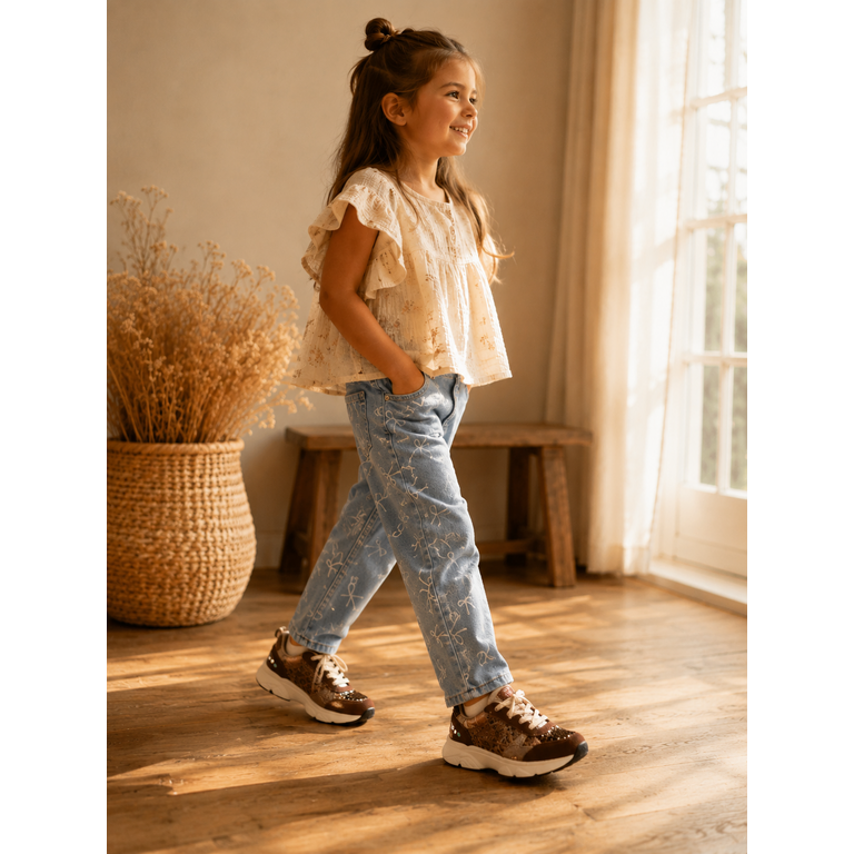 BunniesJR Bunnies Daan Dash sneakers kind Dark Brown (donkerbruin)