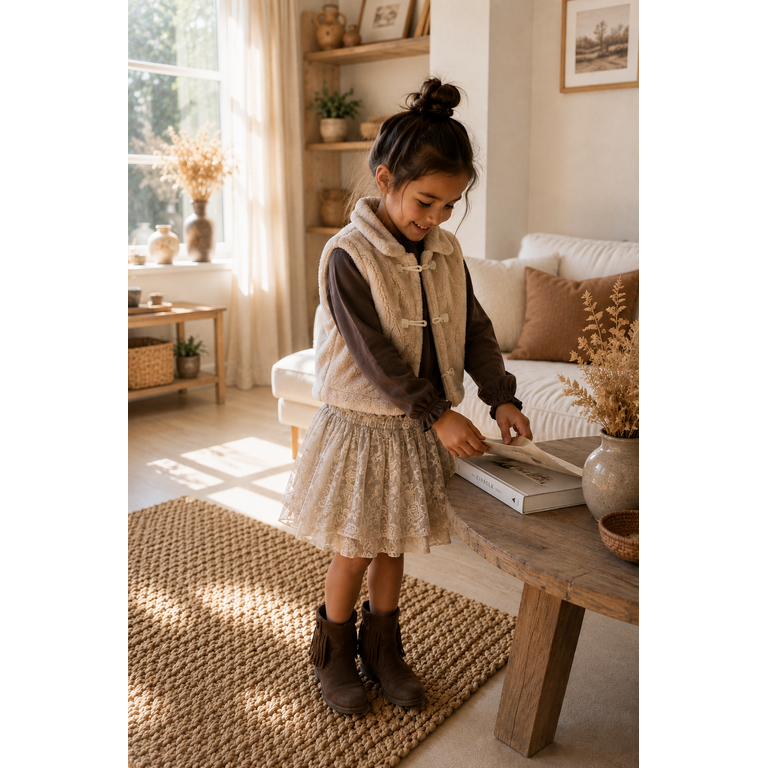 Baje Studio BAJE longsleeve meisje Healy Brown Choco (chocoladebruin)