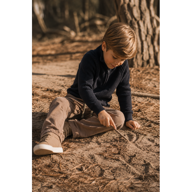 Baje Studio BAJE gebreide sweater jongen Seward Blue (donkerblauw)