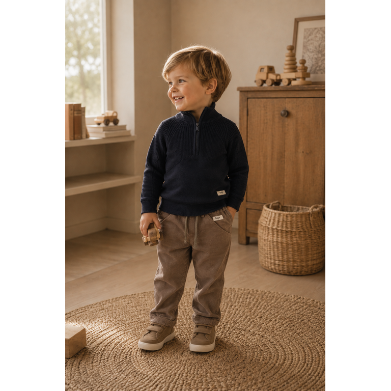 Baje Studio BAJE gebreide sweater jongen Seward Blue (donkerblauw)
