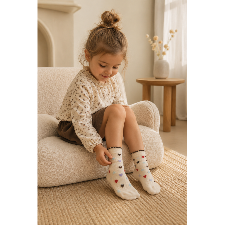 The New THE NEW Mable bamboe sokken kind Cloud Dancer (crème)