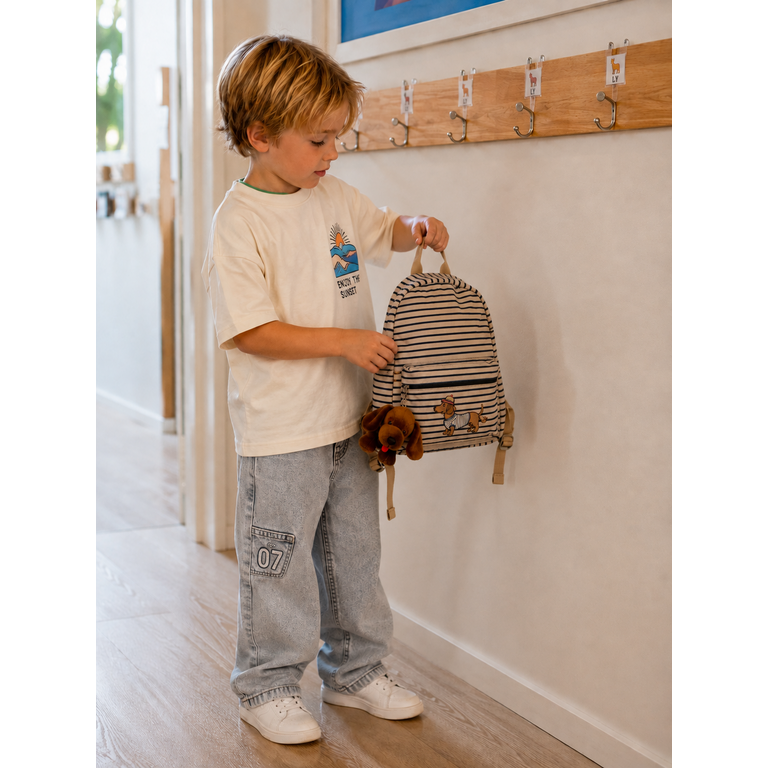 Konges Sløjd KONGES SLØJD rugzak kind Nohr Mini Backpack Stripe La Mer rugtas teckel gestreept