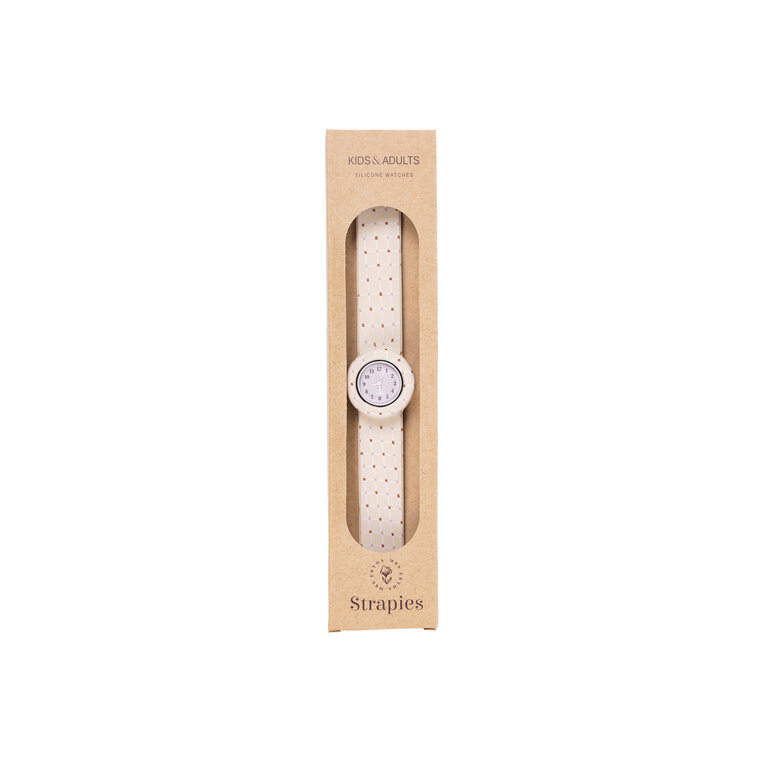 Mrs Ertha Mrs Ertha horloge meisje Strapies Organic Squares beige