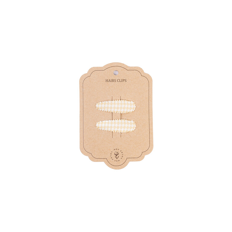 Mrs Ertha Mrs Ertha haarclips meisje 2-pack Speckled Diamond Ecru (gebroken wit)
