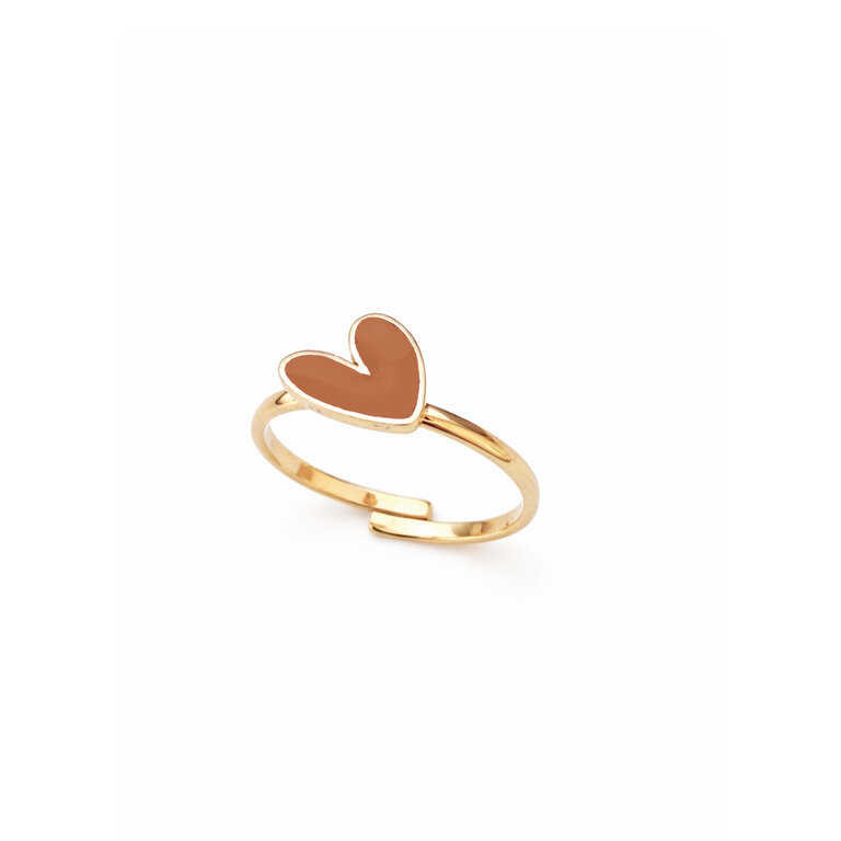 Mrs Ertha Mrs Ertha ring meisje Spin Ring Organic Heart Gold (goud)