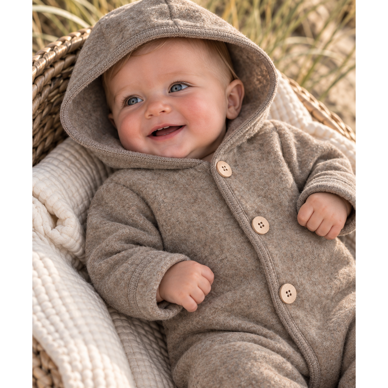 Huttelihut Huttelihut wollen fleecepak kind Suit Wool Fleece Savannah Melange (beige mêlee)