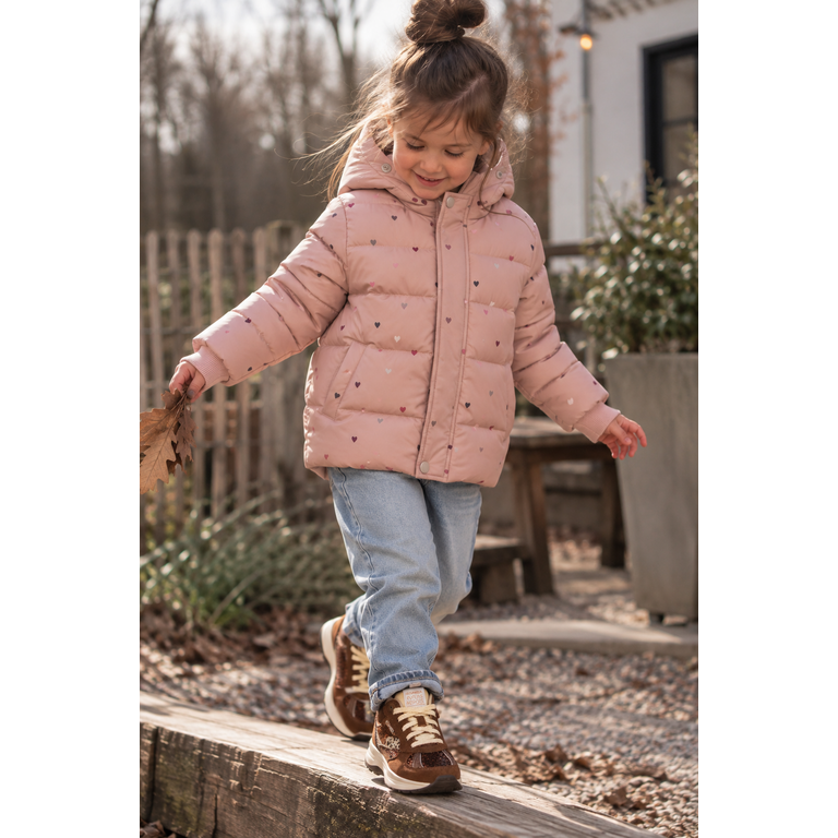 EN FANT EN FANT winterjas meisje Jacket Quilt AOP Adobe Rose (oudroze)