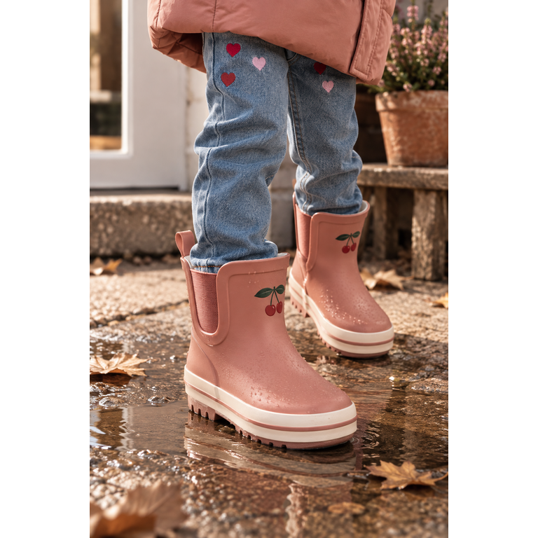 Konges Sløjd KONGES SLØJD regenlaarzen kind Roi Rain Boot Low Cameo Brown (oudroze)