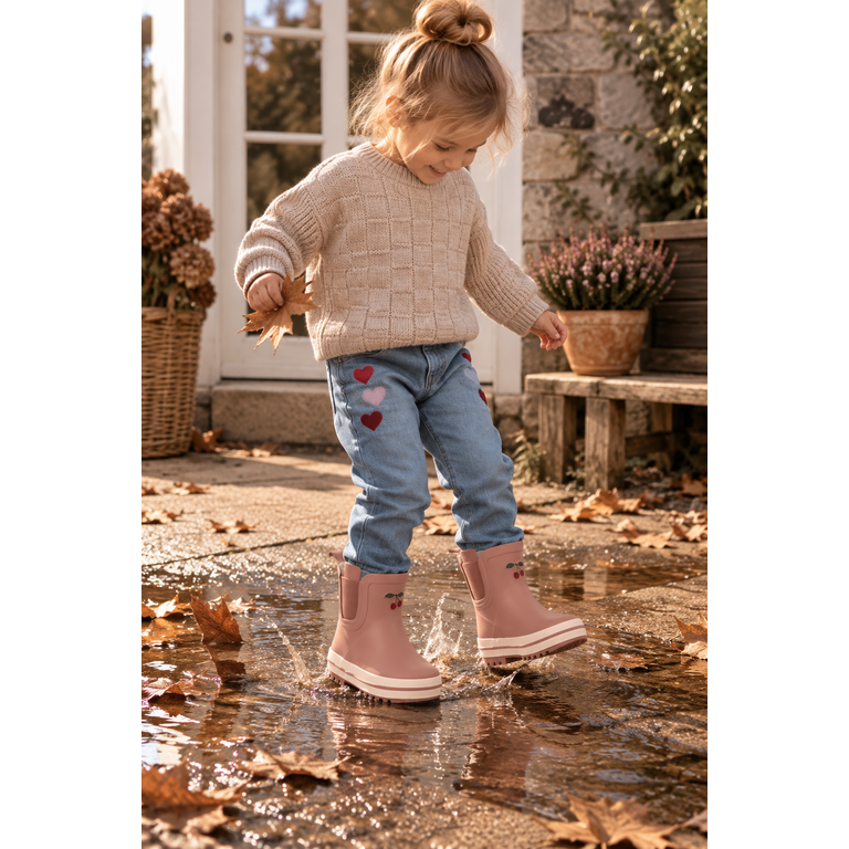 Konges Sløjd KONGES SLØJD regenlaarzen kind Roi Rain Boot Low Cameo Brown (oudroze)
