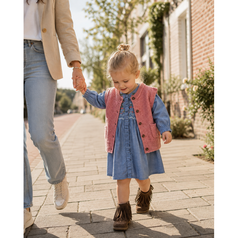 Emile et Ida EMILE ET IDA bodywarmer meisje Sans Manches Doudou Blush (lichtroze)