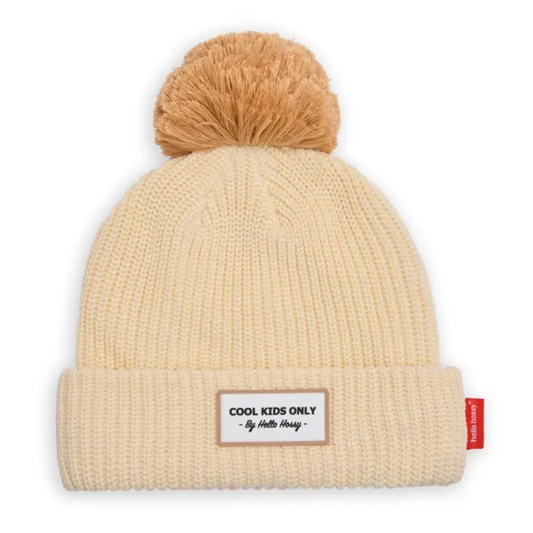 Hello Hossy  HELLO HOSSY muts kind Color Block Sandy crème karamelbruin pompon