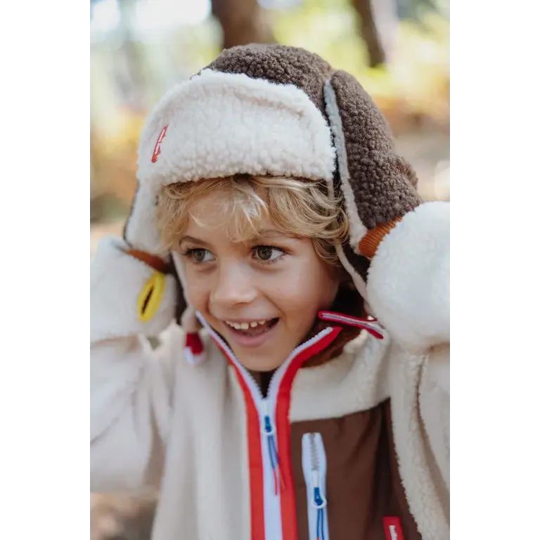 Hello Hossy  HELLO HOSSY wintermuts kind Cozy Ushanka Noah donkerbruin crème teddy