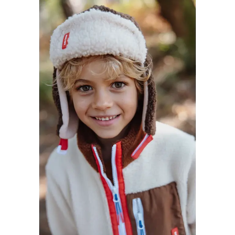 Hello Hossy  HELLO HOSSY wintermuts kind Cozy Ushanka Noah donkerbruin crème teddy