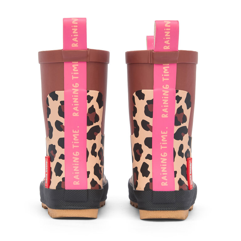 Hello Hossy  HELLO HOSSY regenlaarzen kind Leopard bruin roze luipaardprint