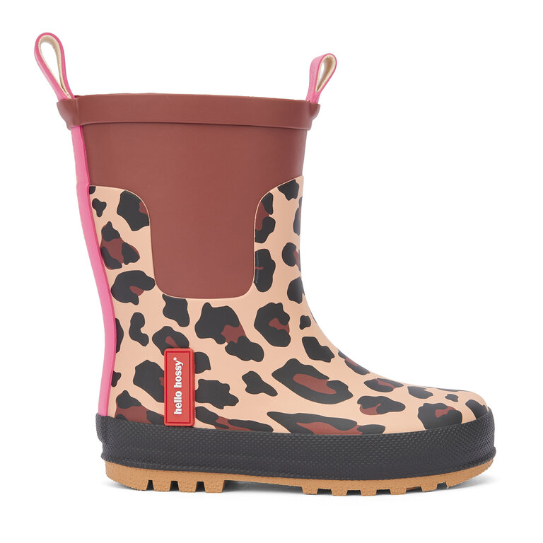Hello Hossy  HELLO HOSSY regenlaarzen kind Leopard bruin roze luipaardprint
