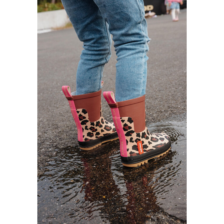 Hello Hossy  HELLO HOSSY regenlaarzen kind Leopard bruin roze luipaardprint
