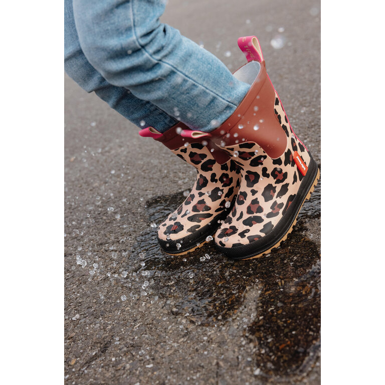 Hello Hossy  HELLO HOSSY regenlaarzen kind Leopard bruin roze luipaardprint