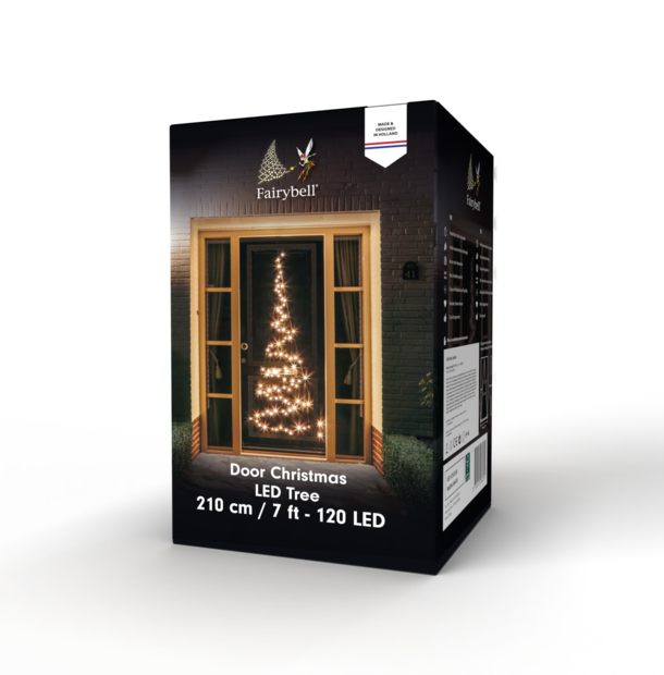 Fairybell Door Christmas Tree | 210 cm | 120 LED lights | Warm white